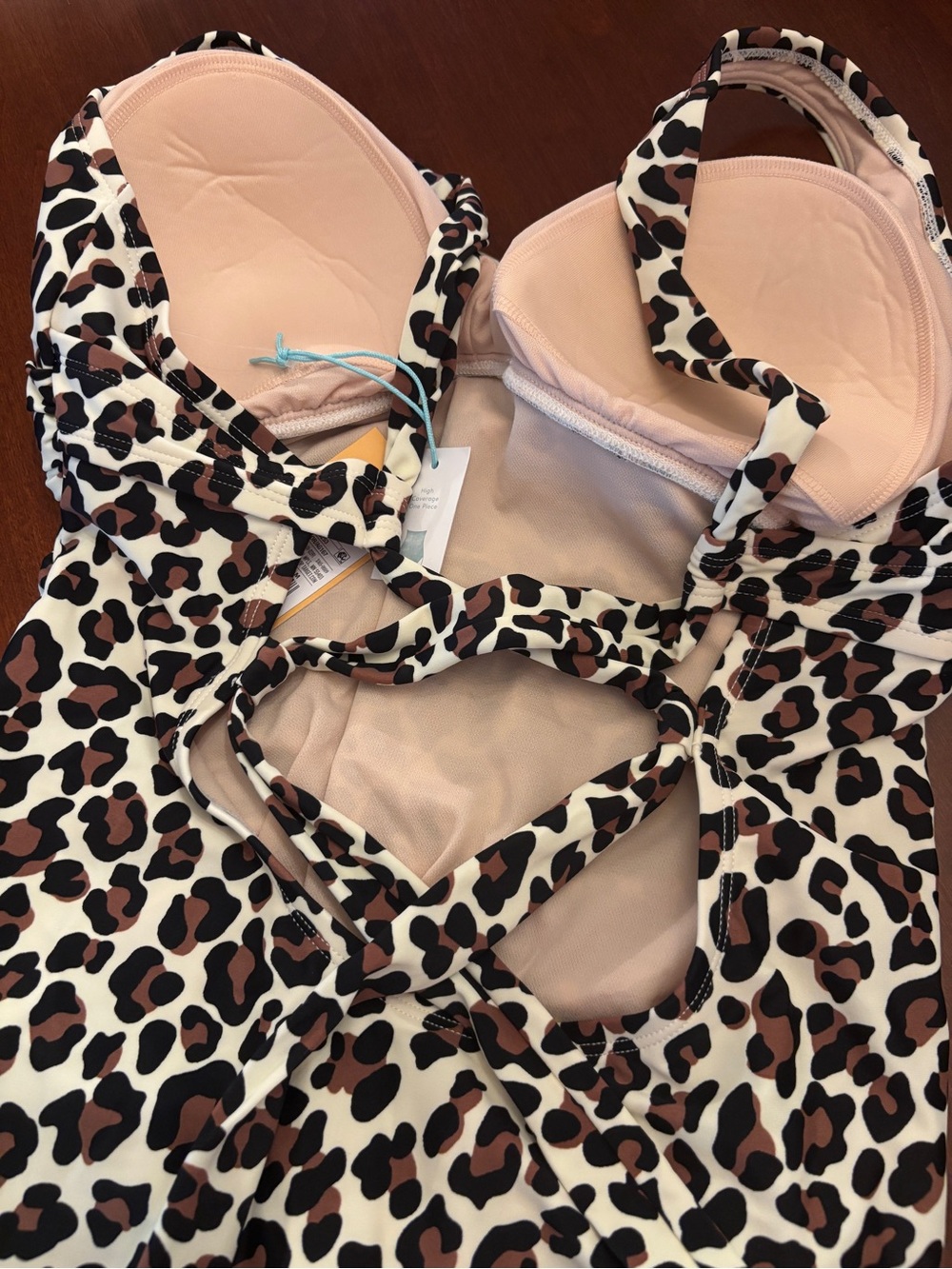 Kona Sol Leopard Print One-Piece Swimsuit in Black, Brown, Cream - Picture 3 of 7